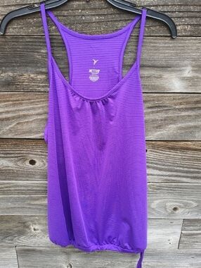 Active USA Purple Racerback Tank with Drawstring Hem Size Large